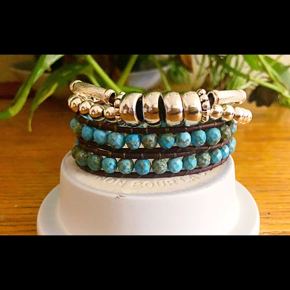 Turquoise & Silver Wrap - Picture 3 of 6